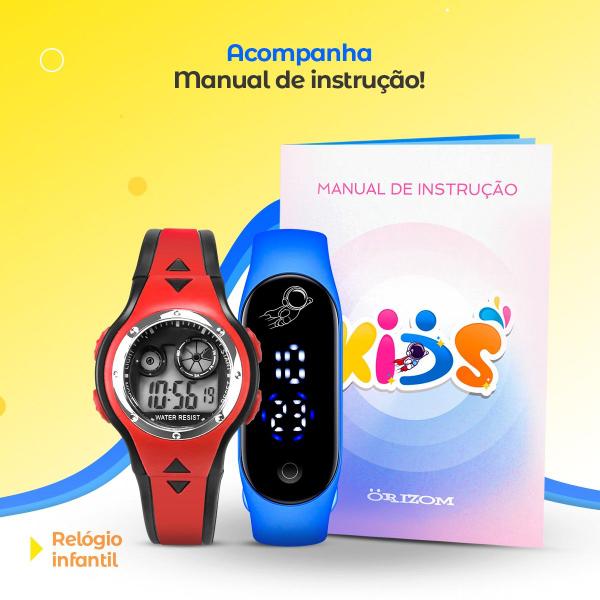 Imagem de Kit Relógio Infantil digital bracelete Kit 2 moda