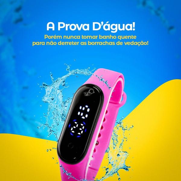 Imagem de Kit Relógio Infantil digital bracelete prova agua presente