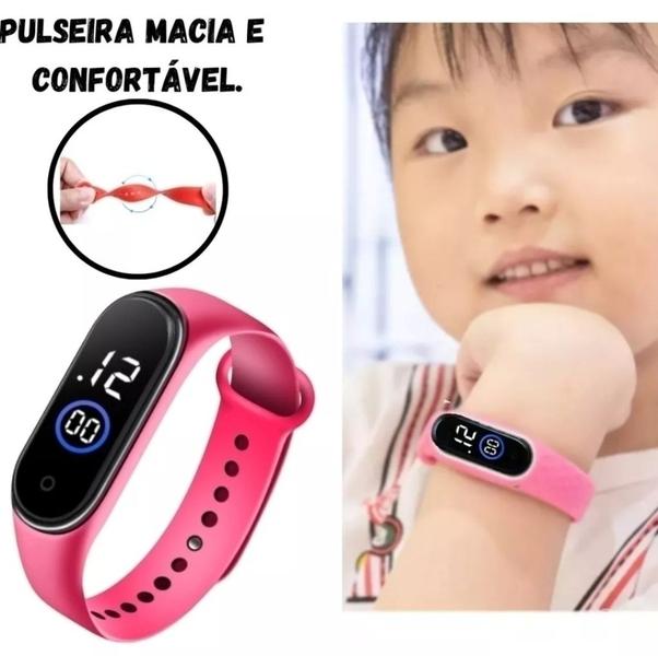 Imagem de Kit Relógio Infantil Digital Led Bracelete Silicone 3D Super Heróis Disney Homem aranha + Colares Amizade Best Friends