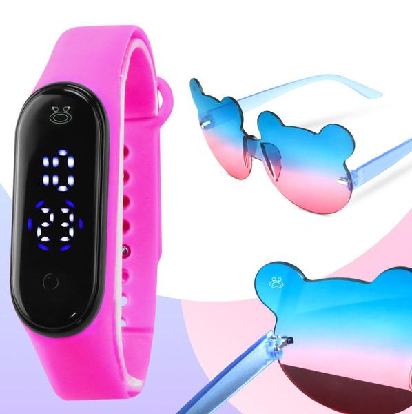 Kit Relogio Infantil premium bracelete rosa moda luxo - Orizom Imagem de Kit Relogio Infantil premium bracelete rosa moda luxo