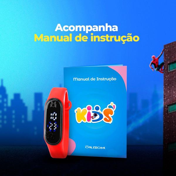 Imagem de Kit Relógio Infantil prova agua digital bracelete nota