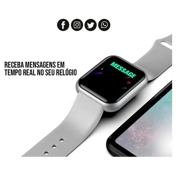 Imagem de Kit Relogio Inteligente Smart Watch Y68 D20 Pro+ Fone Sem Fio Bluetooth V5.0