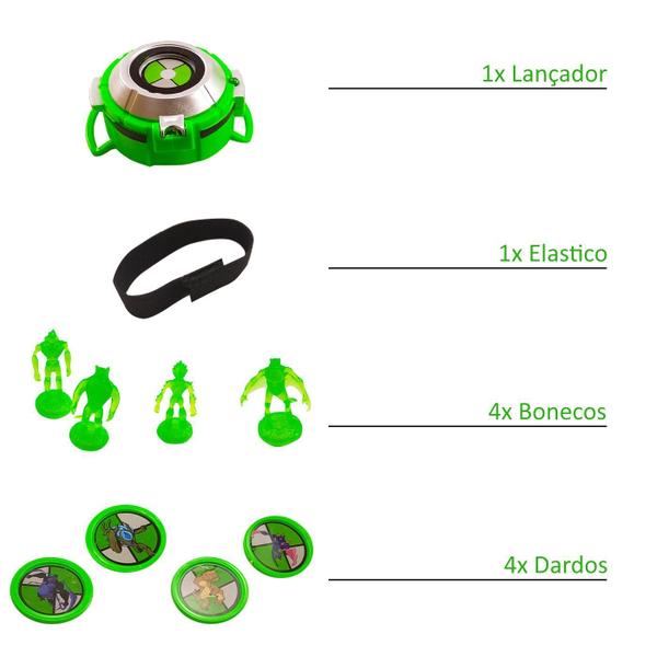 Imagem de Kit Relógio Lança Discos Ben 10 e Luva Spiderman C/ Dardos