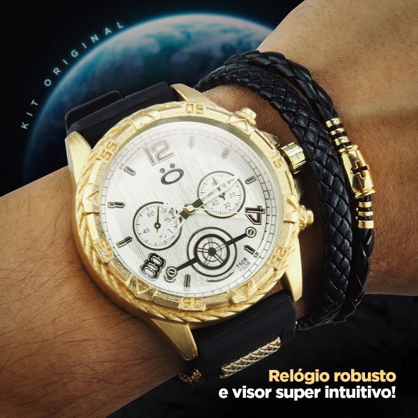 Kit Relógio Masculino analógico resistente Perosnalizado - Orizom Imagem de Kit Relógio Masculino analógico resistente Perosnalizado