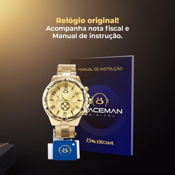 Imagem de Kit Relógio Masculino dourado original  original