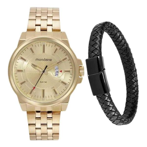 Imagem de Kit Relógio Masculino Mondaine + Pulseira 32540Gpmvde1