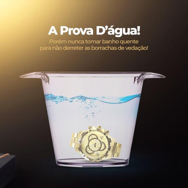 Imagem de Kit relógio Masculino prova agua analógico presente