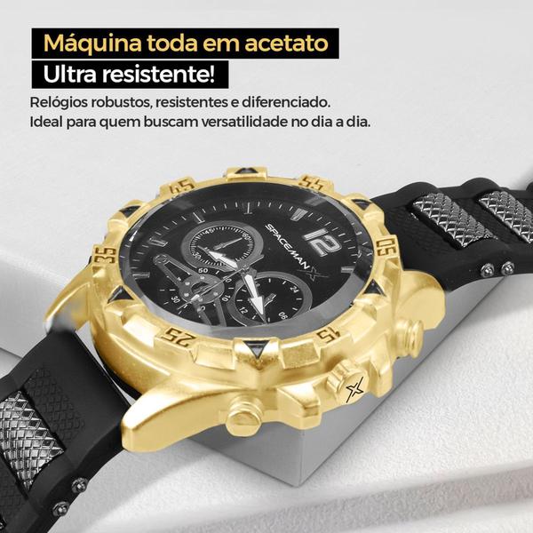 Imagem de Kit Relógio Masculino Quartzo Em Aço Inoxidável + Kit Corrente Pulseira e Crucifixo