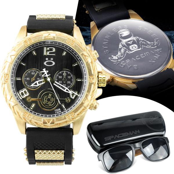 Kit Relógio Masculino silicone premium banhado +oculos - Orizom Imagem de Kit Relógio Masculino silicone premium banhado +oculos