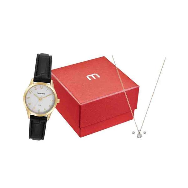 Imagem de Kit Relógio Mondaine Dourado Feminino 32794Lpmkdh1K1