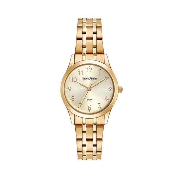 Imagem de Kit Relógio Mondaine Feminino Dourado 32608LPMKDE1K1