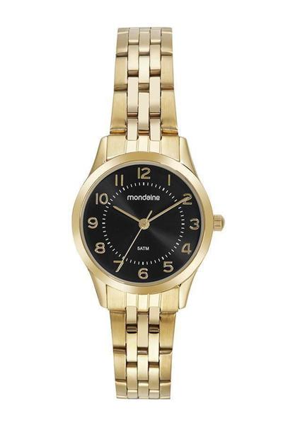 Imagem de Kit Relógio Mondaine Feminino Dourado E Preto 32796Lpmkde2K1