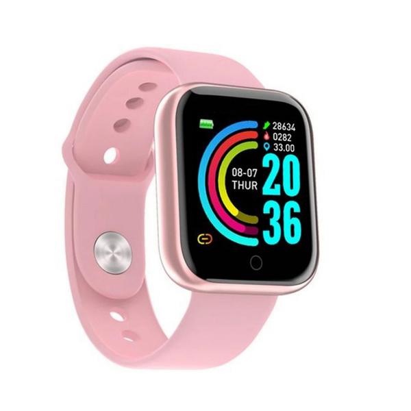 Imagem de Kit Relogio Smart watch Inteligente D20 Pro + Fone inPods 12 Bluetooth - Rosa