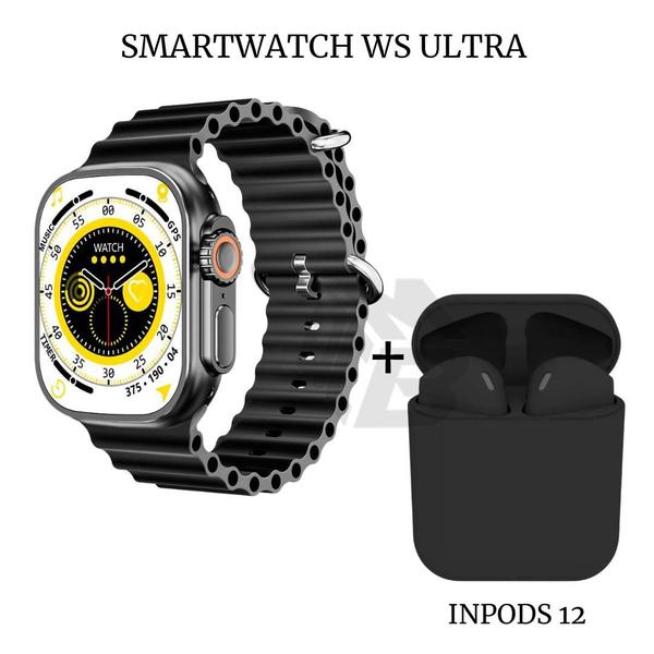 Imagem de Kit Relógio Smartwatch Ws Ultra 49mm Gps Lançamento 2024 + Fone inPods 12 Bluetooth