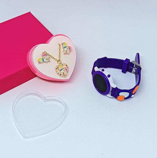 Kit Relógo de Pulso Infantil Digital Led Redondo Pulseira silicone Esporte Desenho animado 3D + Conjunto Colar e Brincos - LVO Imagem de Kit Relógo de Pulso Infantil Digital Led Redondo Pulseira silicone Esporte Desenho animado 3D + Conjunto Colar e Brincos