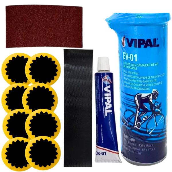 Imagem de Kit Remendo Ciclismo Camara Bicicleta Reparo Vipal Adesivo Estrela 30mm Cola Lixa Remendo A Frio Aro 26 Aro 29 Speed Reparos Motos Bikes Pneu Pnel