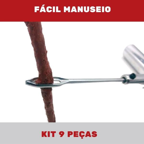 Imagem de Kit Remendo Ferro Reparo Macarrão Pneu Carro Moto S/ Câmara - IDEA