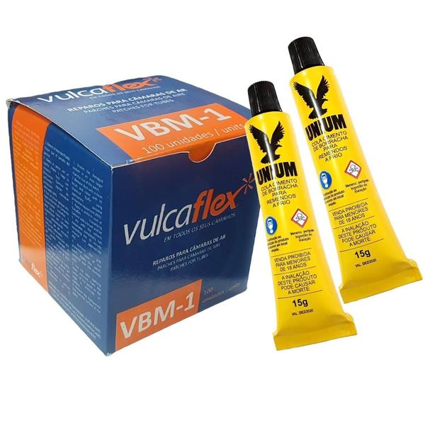 Imagem de Kit Remendo Vbm-1 Vulcaflex C/100 Un + 02 Colas Bike Moto