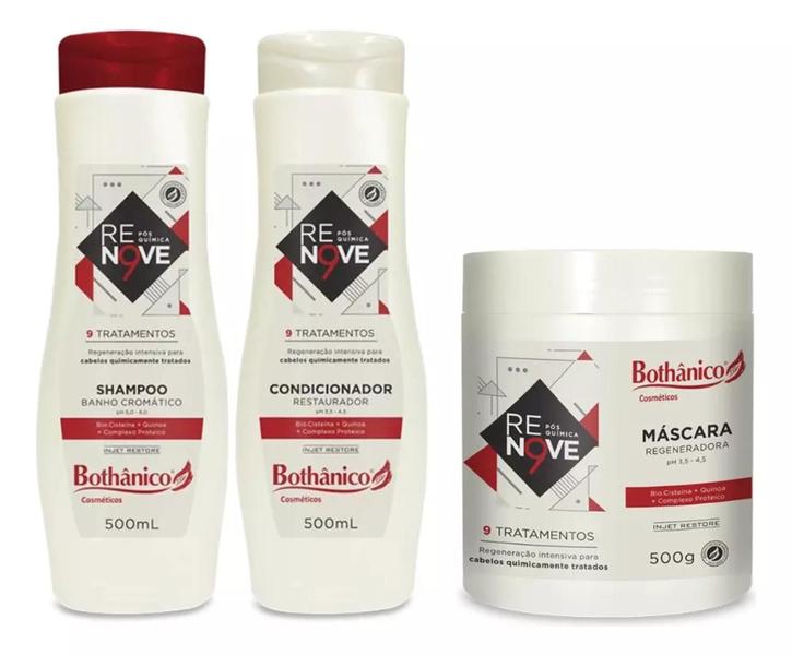 Imagem de Kit Renove Pós Química 500ml Bothânico Hair 3 Itens