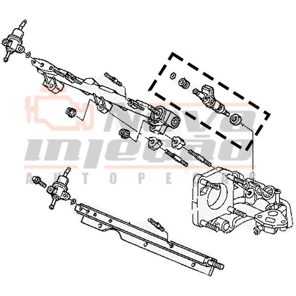 Imagem de Kit Reparo Bico Injetor Honda Civic 1.6 16v 1992 Até 2000