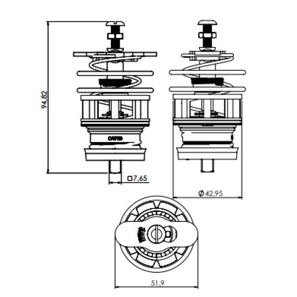 Imagem de Kit reparo com mola para valvula docol ri-484 1.1/2 blukit