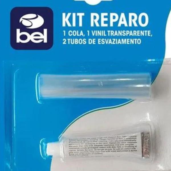 Imagem de Kit Reparo Infláveis com 2 Tubos de Esvaziamento Vinil Cola Belfix