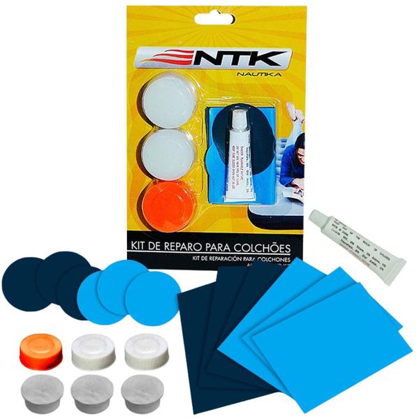 Imagem de Kit Reparo Para Colchão Inflável Nautika + Tampas Kit Remendo