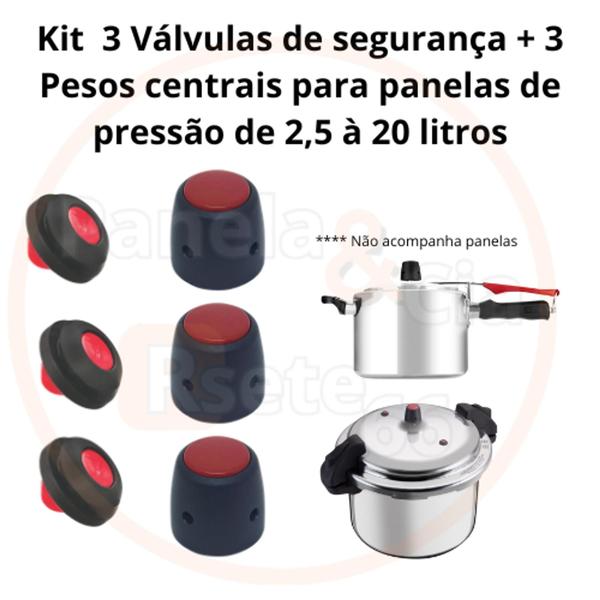 Imagem de Kit reparo para panelas de pressão 3 Válvulas - 3 Pesos centrais