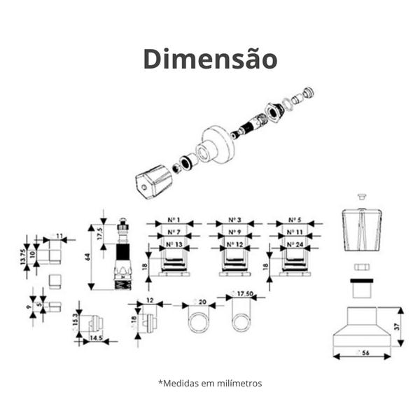 Imagem de Kit Reparo Para Registro 10 Em 1 C50 Durín