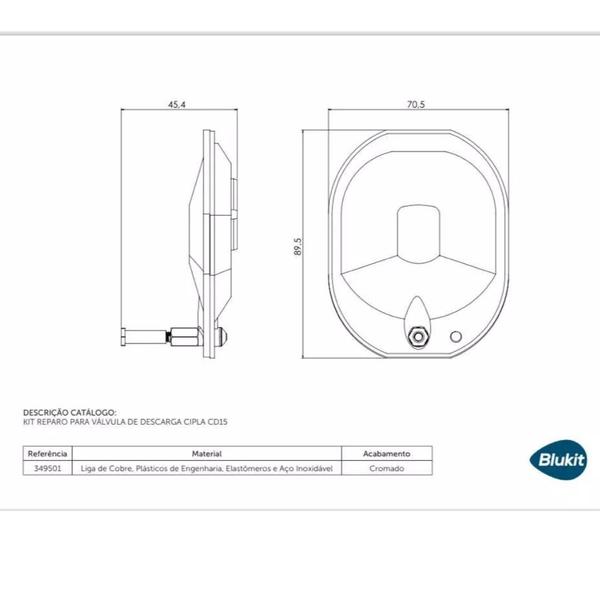 Imagem de Kit Reparo para Válvula de Descarga Cipla CD15 Blukit