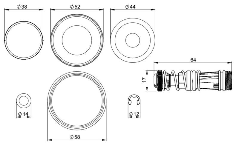 Imagem de Kit Reparo para Válvula Hydra Luxo Blukit Modelo 2520