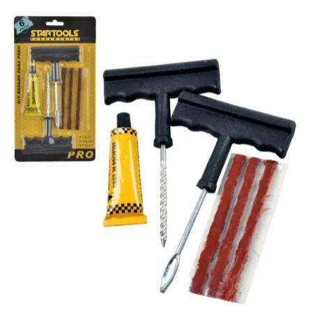 Imagem de kit Reparo Pneu Sem Câmara  Remendo Profissional Carro Moto