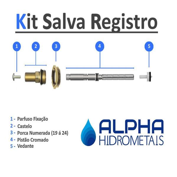 Imagem de Kit Reparo Salva Registro Pressão Chuveiro Universal Metal