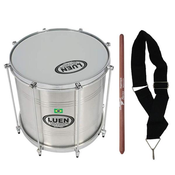 Imagem de Kit Repinique De Alumínio Luen 30x12'' Com Baqueta + Correia