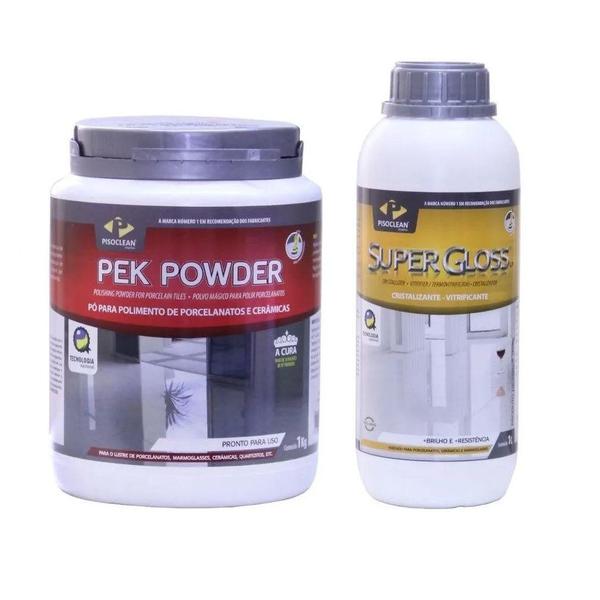Kit Restauradores piso Pisoclean Pek Powder + Supergloss Lp Imagem de Kit Restauradores piso Pisoclean Pek Powder + Supergloss Lp