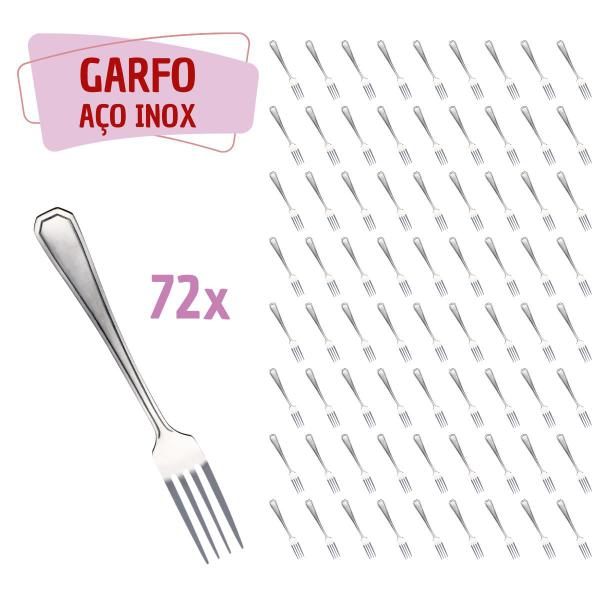 Imagem de Kit Restaurante 72 Pçs Garfo Reforçada Inox Casa / Bar