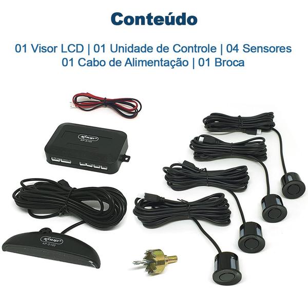 Imagem de Kit Retrovisor C/ Tela + Câmera Ré E Frontal + Sensor Ré Preto Toyota Etios 2013 2014 2015 2016 Estacionamento