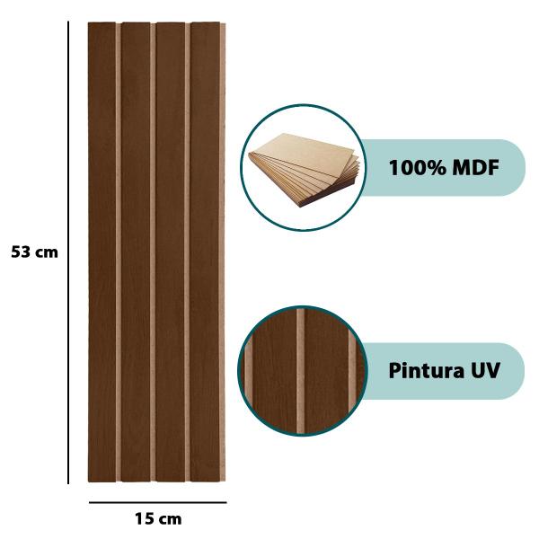 Imagem de Kit Revestimento MDF Ripado 20 Unidades de Placas 53x15cm