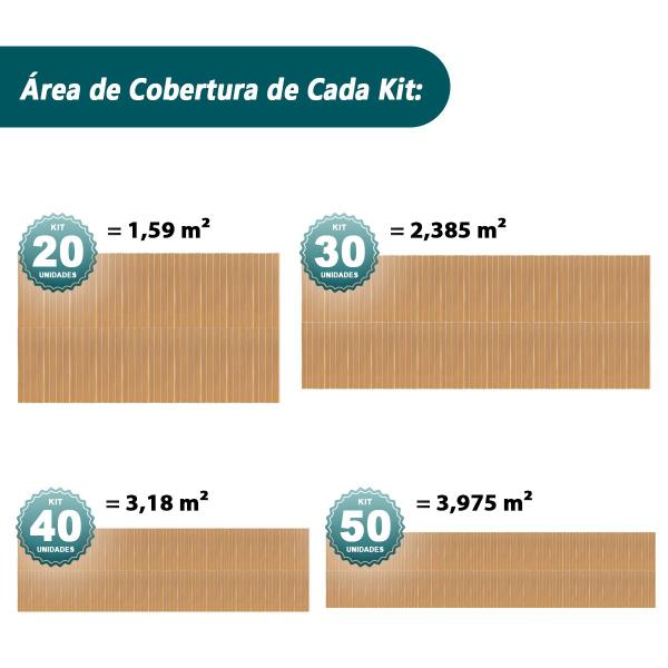 Imagem de Kit Revestimento MDF Ripado 20 Unidades de Placas 53x15cm - LH Móveis