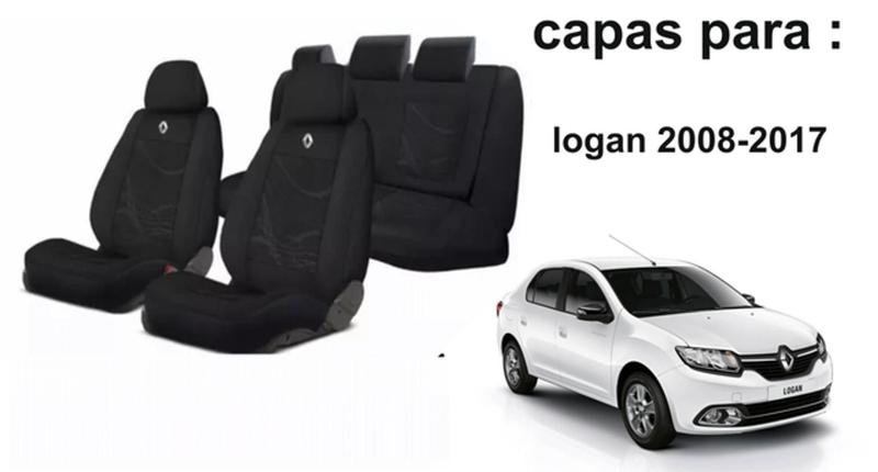 Imagem de Kit Revestimento Personalizado Tecido Logan 2008-2017 + Volante + Chaveiro