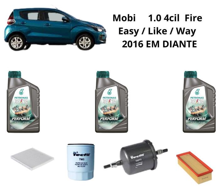 Imagem de Kit revisão filtro oleo fiat mobi 1.0  4cil selenia