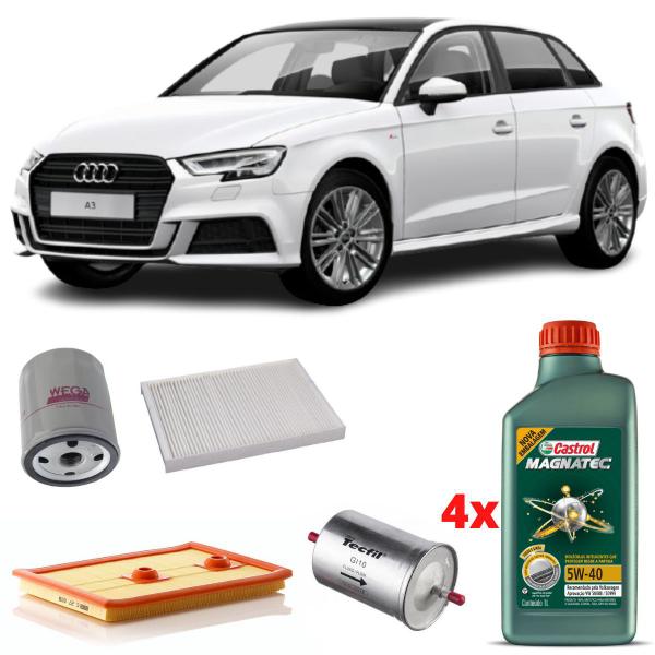 Imagem de Kit Revisão Filtros + Castrol 5w40 Audi A3 / Golf 1.4 Tsi