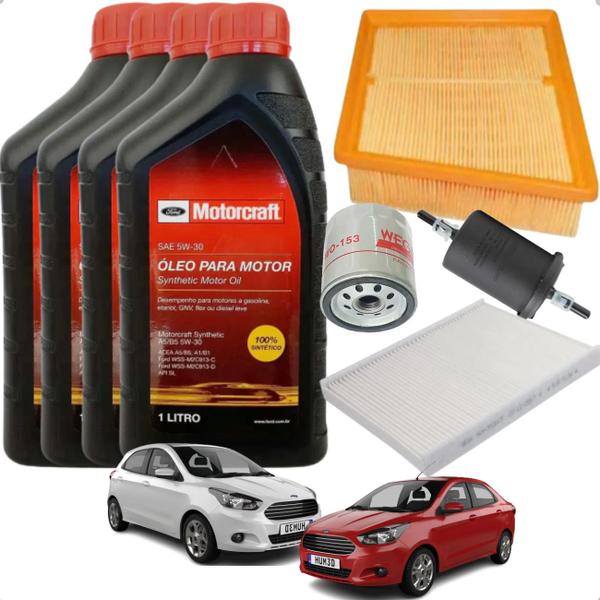 Imagem de Kit Revisao Oleo Lubrificante Completo Ford Ka 5w30 1.0 1.5 2014 A 2017