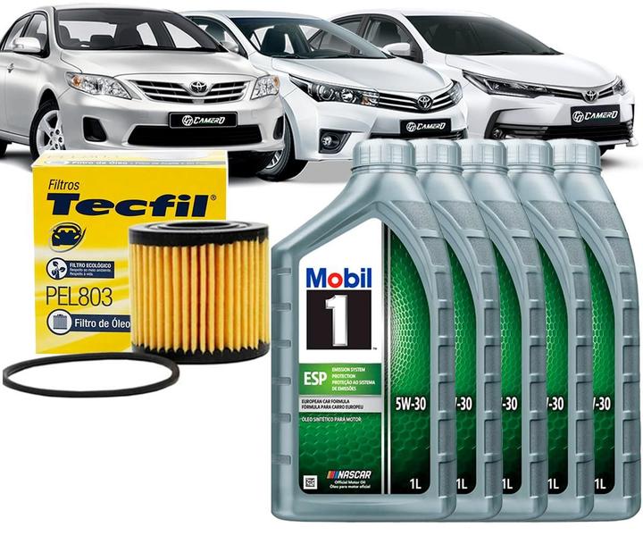 Imagem de Kit Revisão Troca de Óleo 5w30 e Filtro Toyota Corolla 1.8 e 2.0 2010 2011 2012 2013 2014 2015 2016 2017 2018 2019