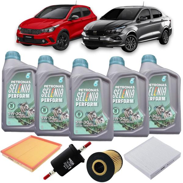 Imagem de Kit Revisão Troca De Oleo 5w30 Selenia Perform + Filtros Fiat Argo e Cronos 1.8 HGT e Precision 2017 2018 2019 2020 2021