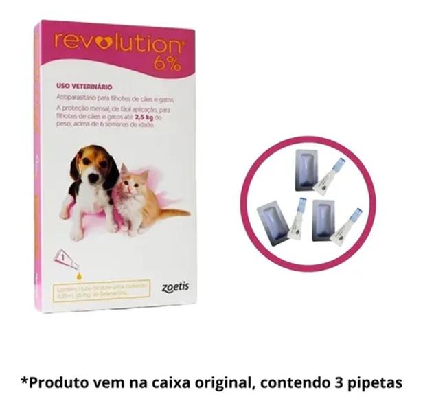 Imagem de Kit Revolution Cachorro Gato Filhote 15mg Até 2,5kg 3 Pipeta