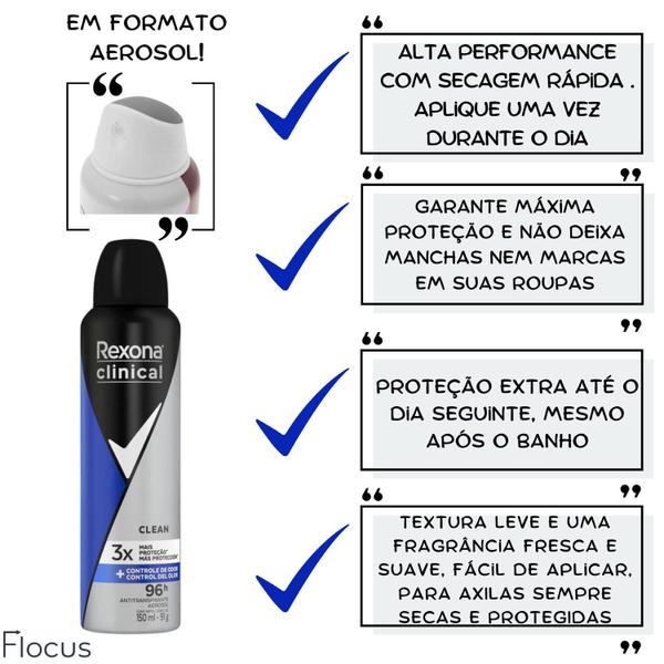 Imagem de Kit Rexona Clinical Men Woman Feminino Masculino Classic Clean