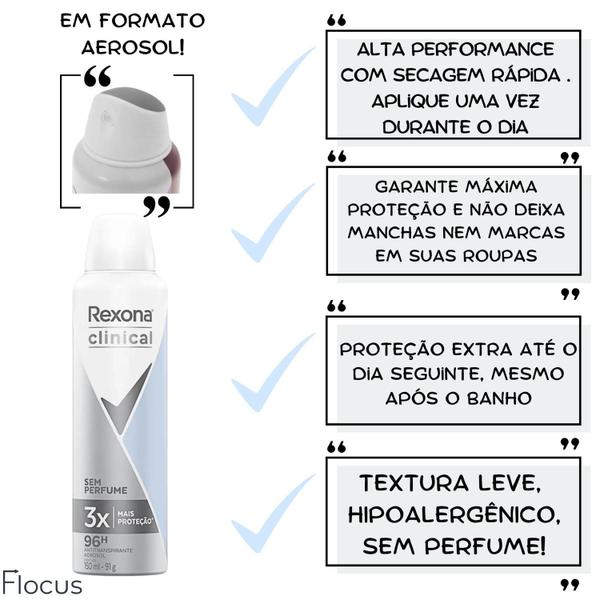 Imagem de Kit Rexona Men Clinical Aerosol Sem Perfume Sport Cleanmini