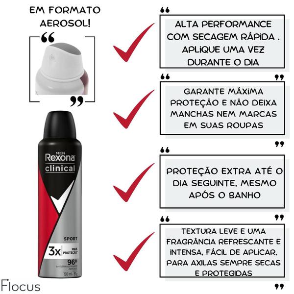 Imagem de Kit Rexona Men Woman Clinical Aerosol Dry Classic Spor Clean