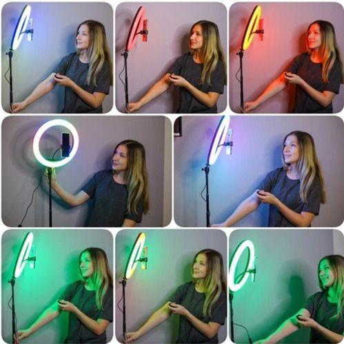 Imagem de Kit Ring Light 12" RGB LED com Tripé 2,11m + Ring Light 8" - Iluminação Completa